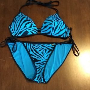 VSPink blue zebra bikini